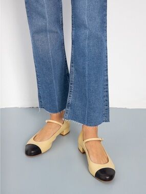 Augusta Lola Mary Janes in Beige Leather size 39/8 like new